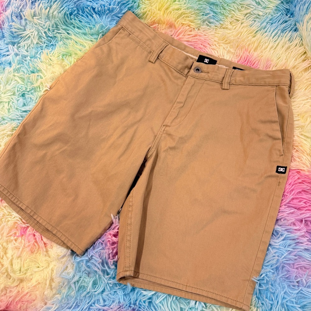 DC Shoes Chino Shorts Mens 30 Tan Straight Fit Twill Skater